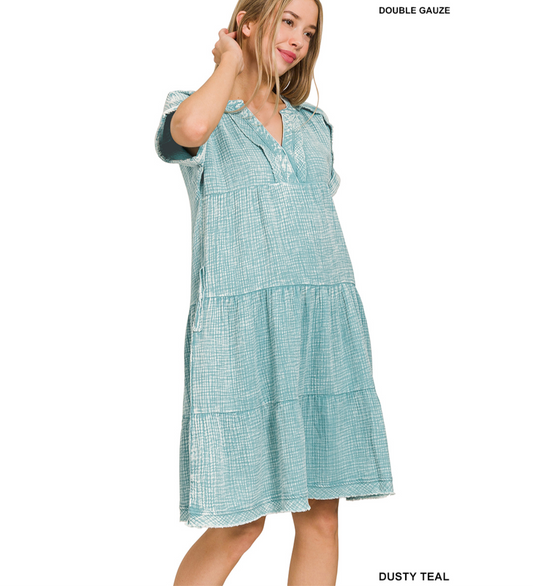 Short Sleeve Gauze Dress