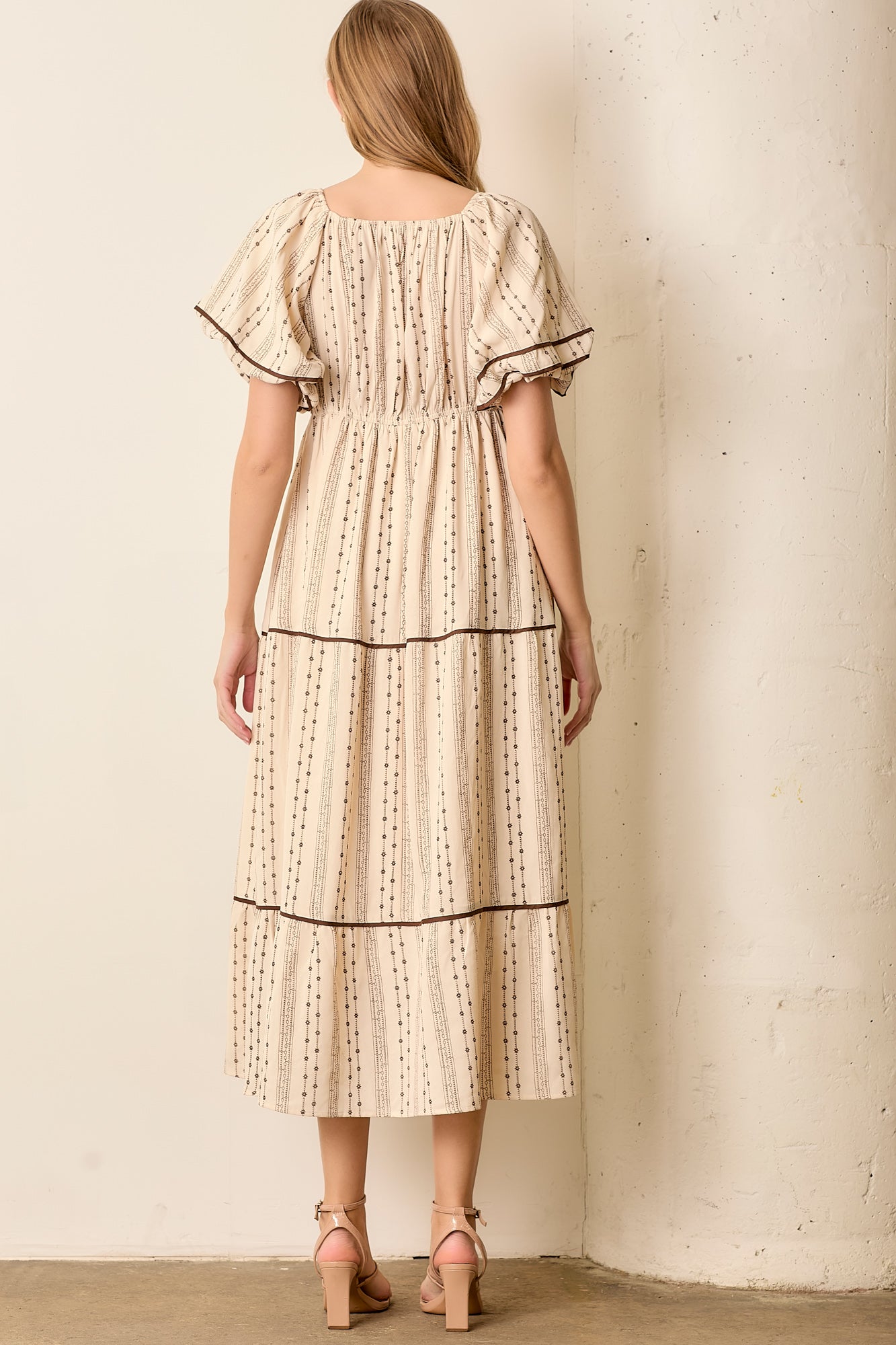 Brown Striped Maxi Dress