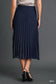 Navy Pleated Skirt