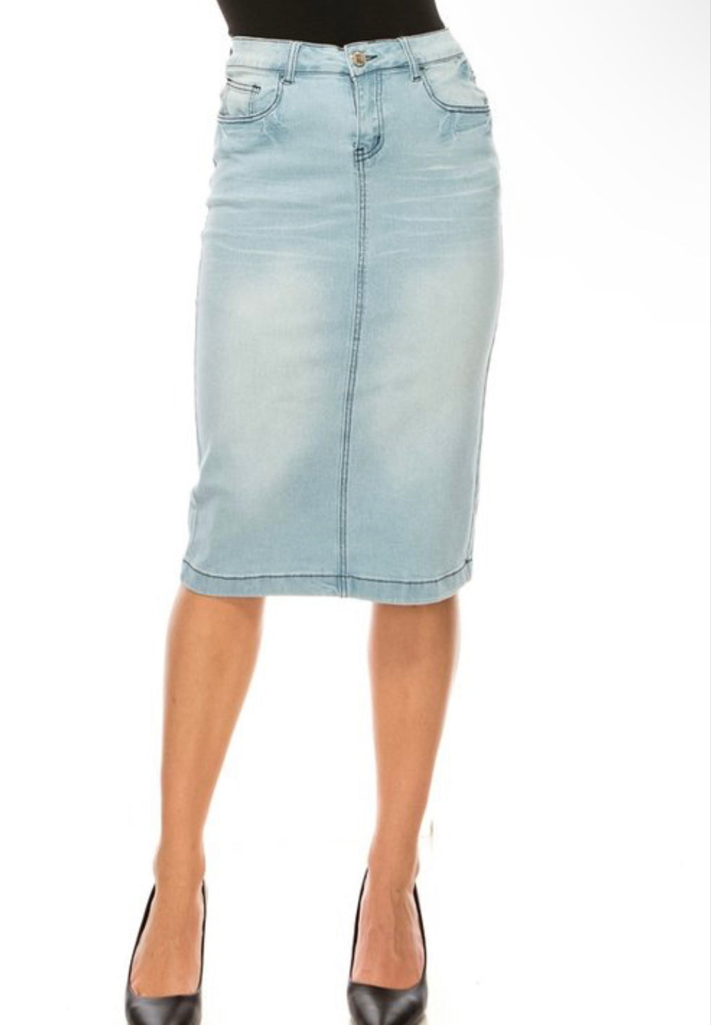 Light Indigo Wash Denim Skirt