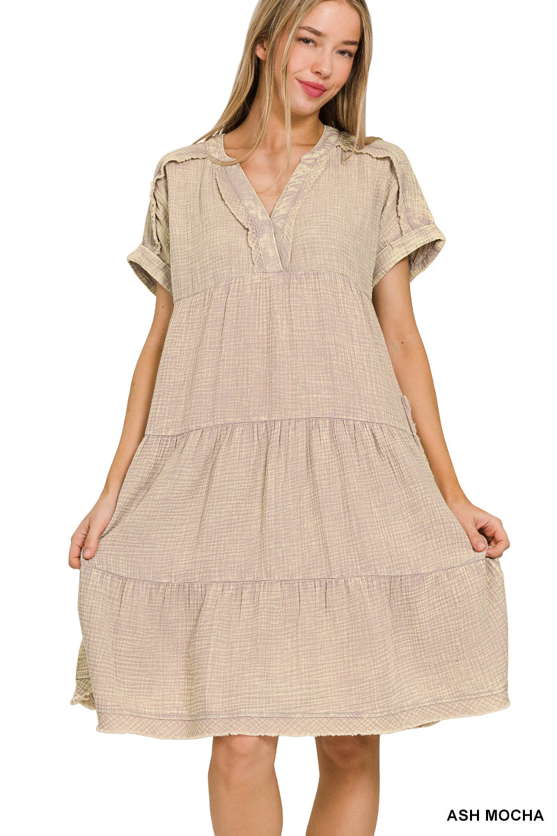 Short Sleeve Gauze Dress