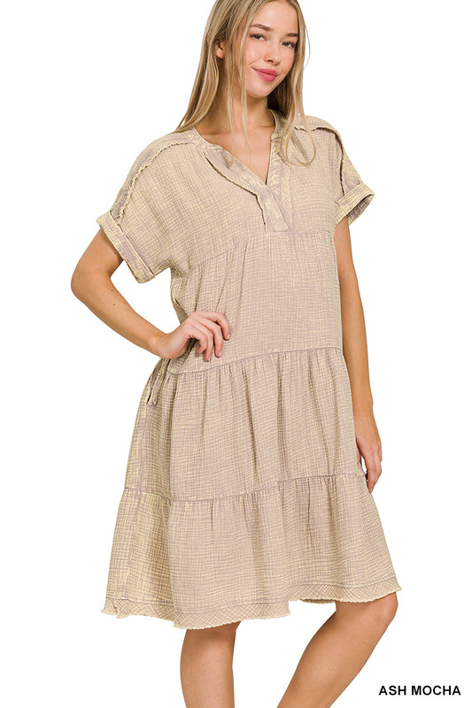 Short Sleeve Gauze Dress