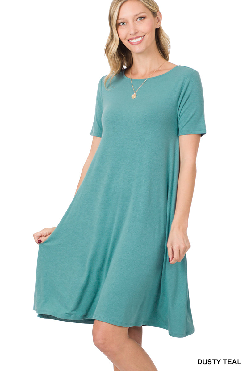 T-Shirt Dress With Pockets (2 Colors)