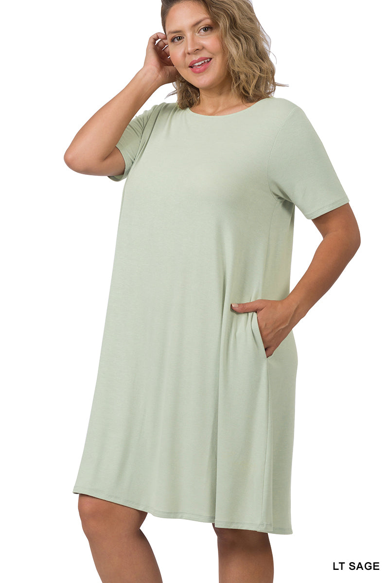 T-Shirt Dress With Pockets (2 Colors)