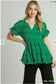 Green Swiss Dot Tiered Baby Doll Top