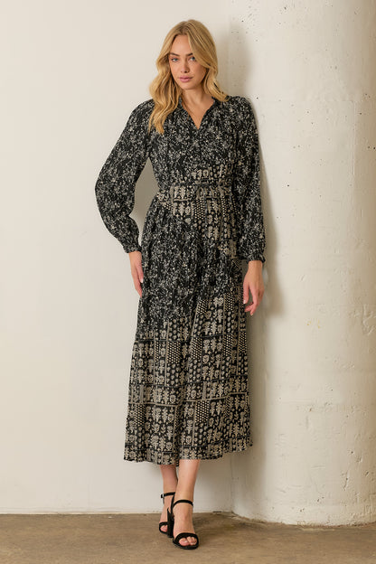 Black Printed Maxi Dress