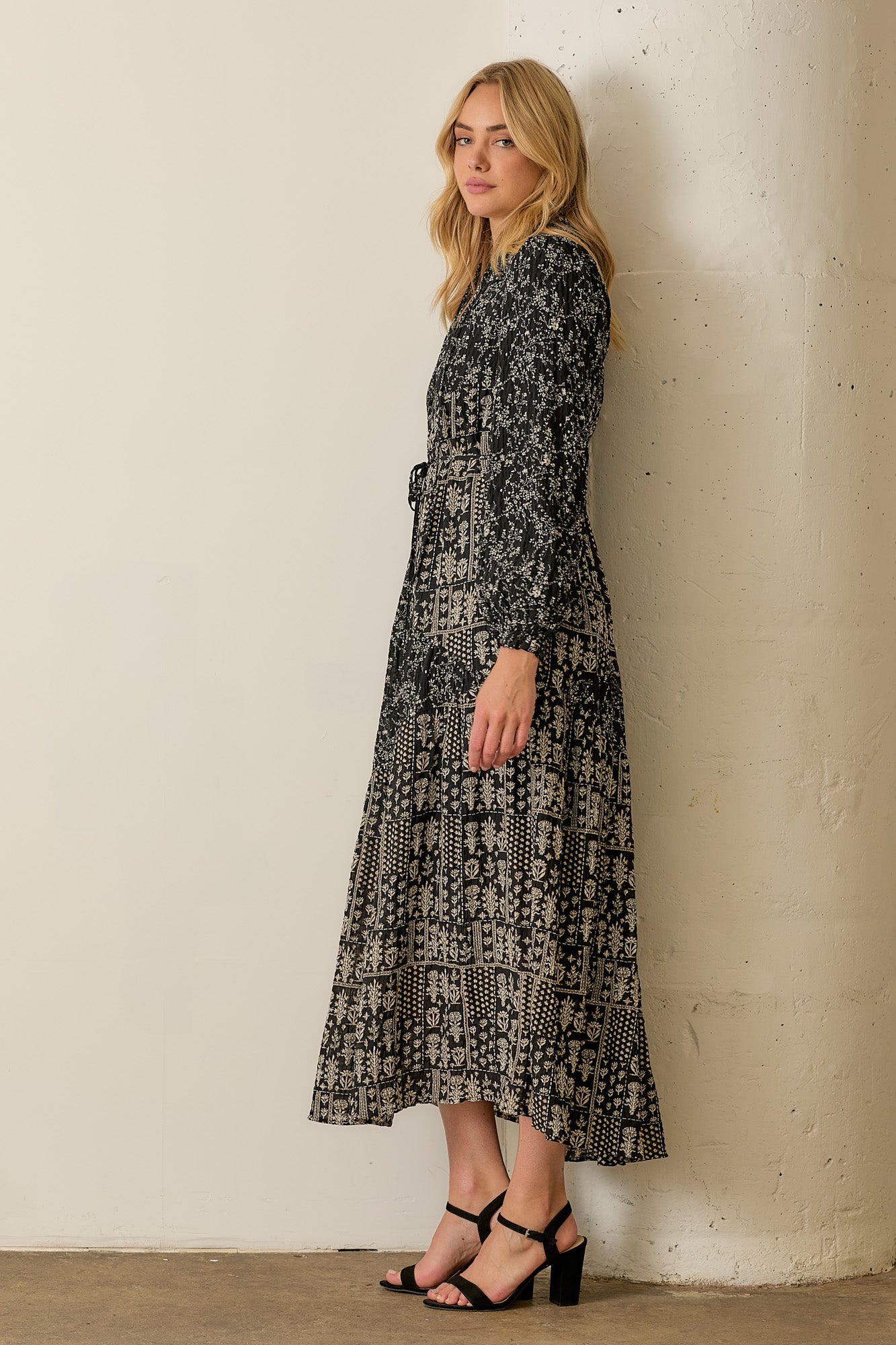 Black Printed Maxi Dress