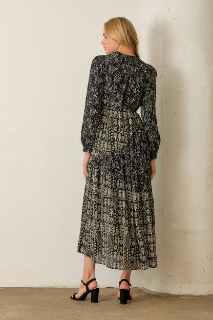 Black Printed Maxi Dress