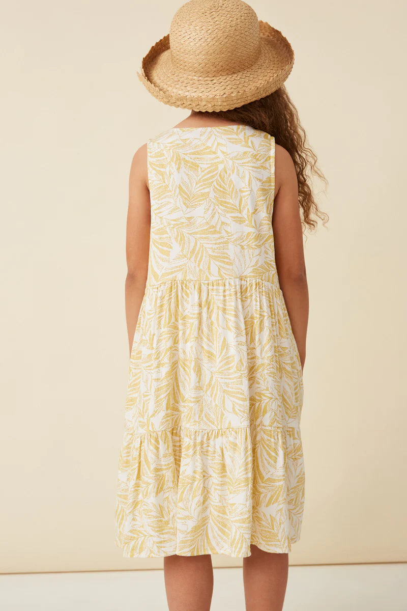 Girl's Yellow Botanical Dress